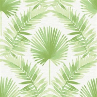 Calla Green Painted Palm Wallpaper