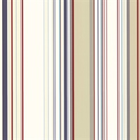 Cape Elizabeth Red Stripe Wallpaper