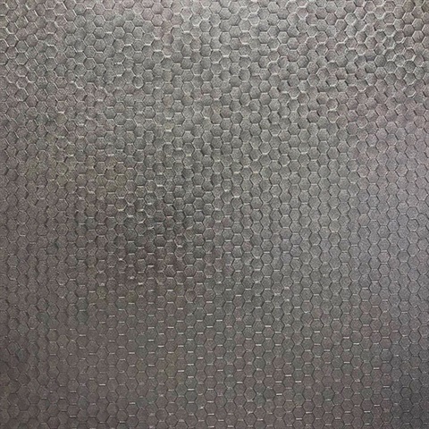 Carbon Pewter Honeycomb Geometric Wallpaper