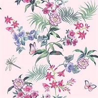 Carmen Light Pink Floral Wallpaper