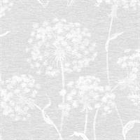 Carolyn Light Grey Dandelion Wallpaper