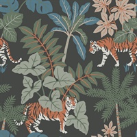 Caspian Grey Jungle Prowl Wallpaper
