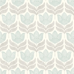 Cathal Mustard Tulip Block Print Wallpaper