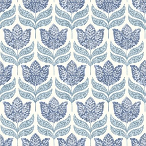 Cathal Mustard Tulip Block Print Wallpaper