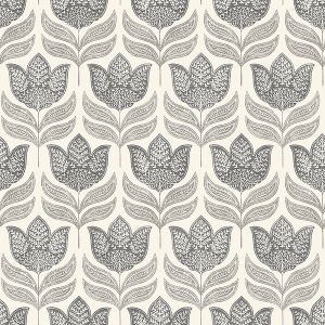 Cathal Mustard Tulip Block Print Wallpaper