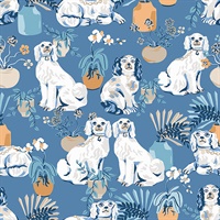 Cerulean Good Dog Peel & Stick Wallpaper