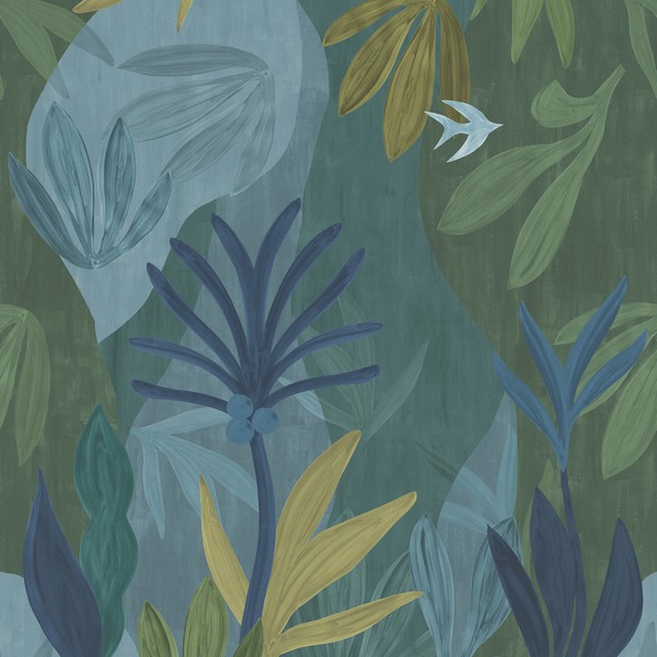 Chambord Gardens Ultramarine Wall Mural