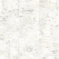 Champlain Off-White Grid Wood Wallpaper
