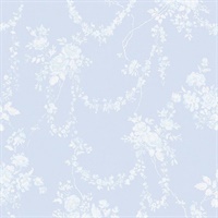 Chandelier Gates Blue Gemstone Floral Drape Wallpaper
