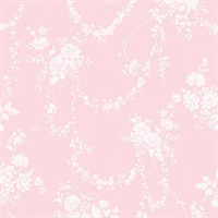 Chandelier Gates Easter Pink Floral Drape Wallpaper