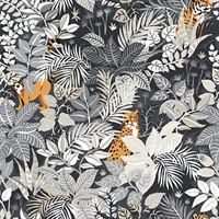Charcoal Tropical Oasis Peel & Stick Wallpaper