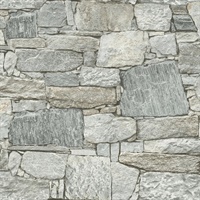 Grey & Beige Chateau Stone Peel & Stick Wallpaper