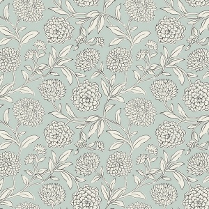 Chatsworth Garden Sky Blue Wallpaper