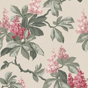 Chestnut Blue Floral Wallpaper