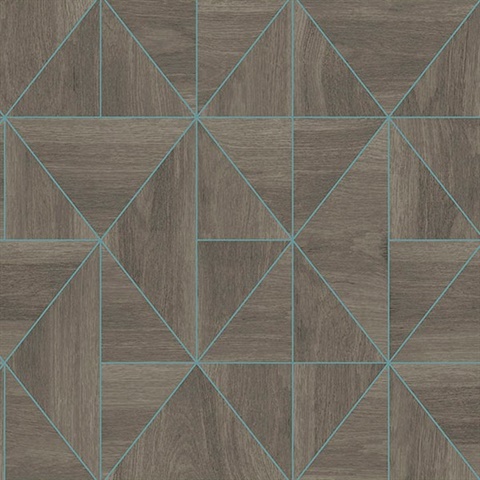 Cheverny Brown Wood Tile Wallpaper