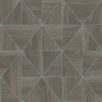 Cheverny Coffee Geometric Wood Wallpaper