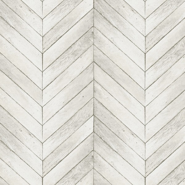 Chevron Wood-like Wallpaper in Neutral Tones