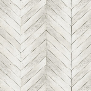 Chevron Wood-like Wallpaper in Black
