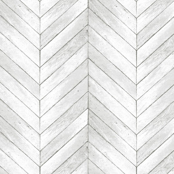 Chevron Wood-like Wallpaper in Light Greys