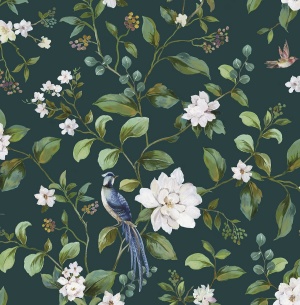 Chinoiserie Bird Vine Peel & Stick Wallpaper