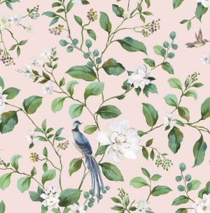 Chinoiserie Bird Vine Peel & Stick Wallpaper