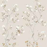 Chinoiserie Mural Spring Blossom Wallpaper