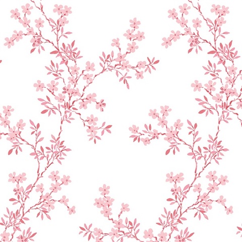 Claire Pink Floral Trail Wallpaper