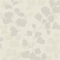 Claudius Off-White Leaf Silhouette Wallpaper
