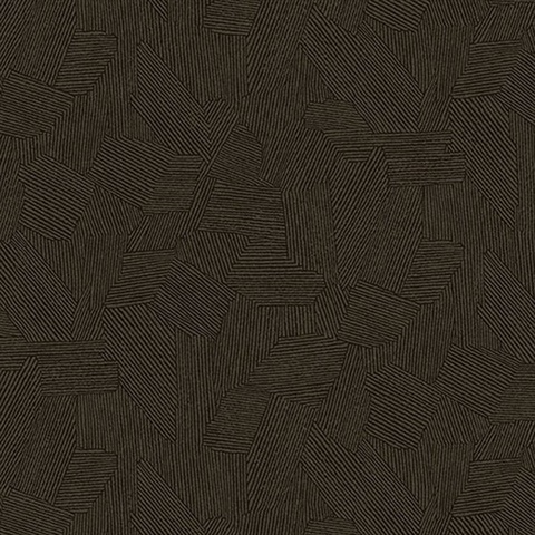 Clio Espresso Lined Geometric Wallpaper