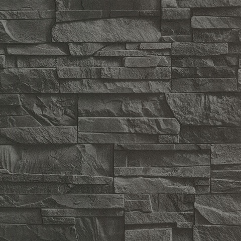 Collegiate Charcoal Stacked Slate Wallpaper