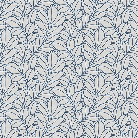 Coraline Blue Leaf Wallpaper