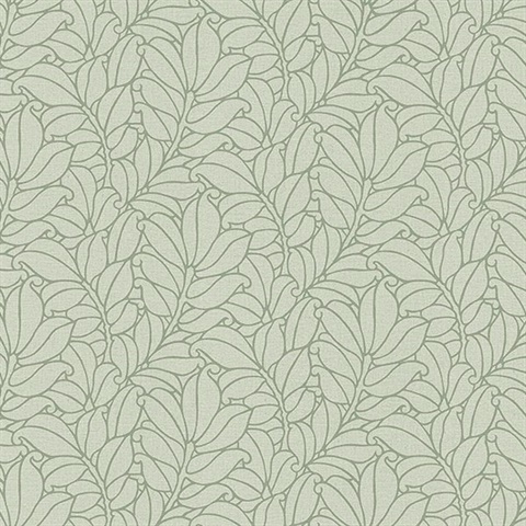 Coraline Green Leaf Wallpaper