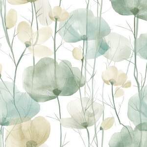 Cotswolds Poppies Grey Floral Wallpaper