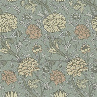 Cray Light Blue Floral Trail Wallpaper