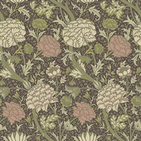 Cray Plum Floral Trail Wallpaper