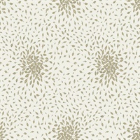 Cream & Gold Petite Leaves Wallpaper