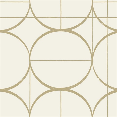 Cream & Gold Sun Circles Wallpaper