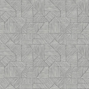 Crescendo Silver Block Geometric Wallpaper