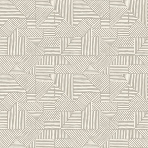 Crescendo Silver Block Geometric Wallpaper