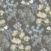 Cultivate Grey Springtime Blooms Wallpaper