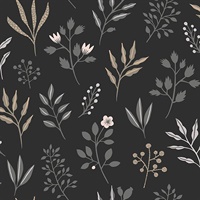 Cynara Charcoal Scandinavian Floral Wallpaper