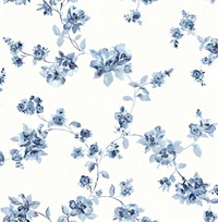 Cyrus Blueberry Festive Floral Wallpaper