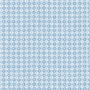 Daisy Gingham Blue Floral Check Premium Peel + Stick Wallpaper