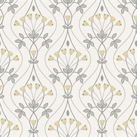 Dard Grey Tulip Ogee Wallpaper