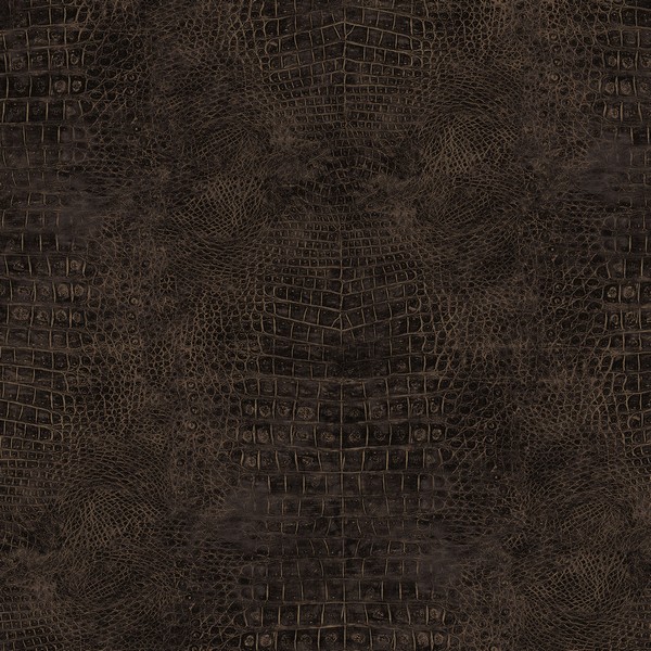 Crocodile Skin Wallpaper in Dark Brown