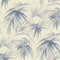 Darlana Blue Grasscloth Wallpaper