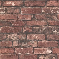 Davis Dark Red Exposed Brick Wallpaper