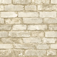 Davis Off-White Brick Wallpaper