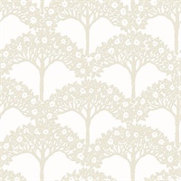 Dawson Beige Magnolia Tree Wallpaper