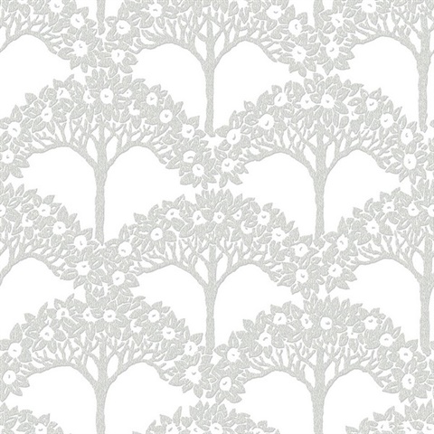 Dawson Light Grey Magnolia Tree Wallpaper